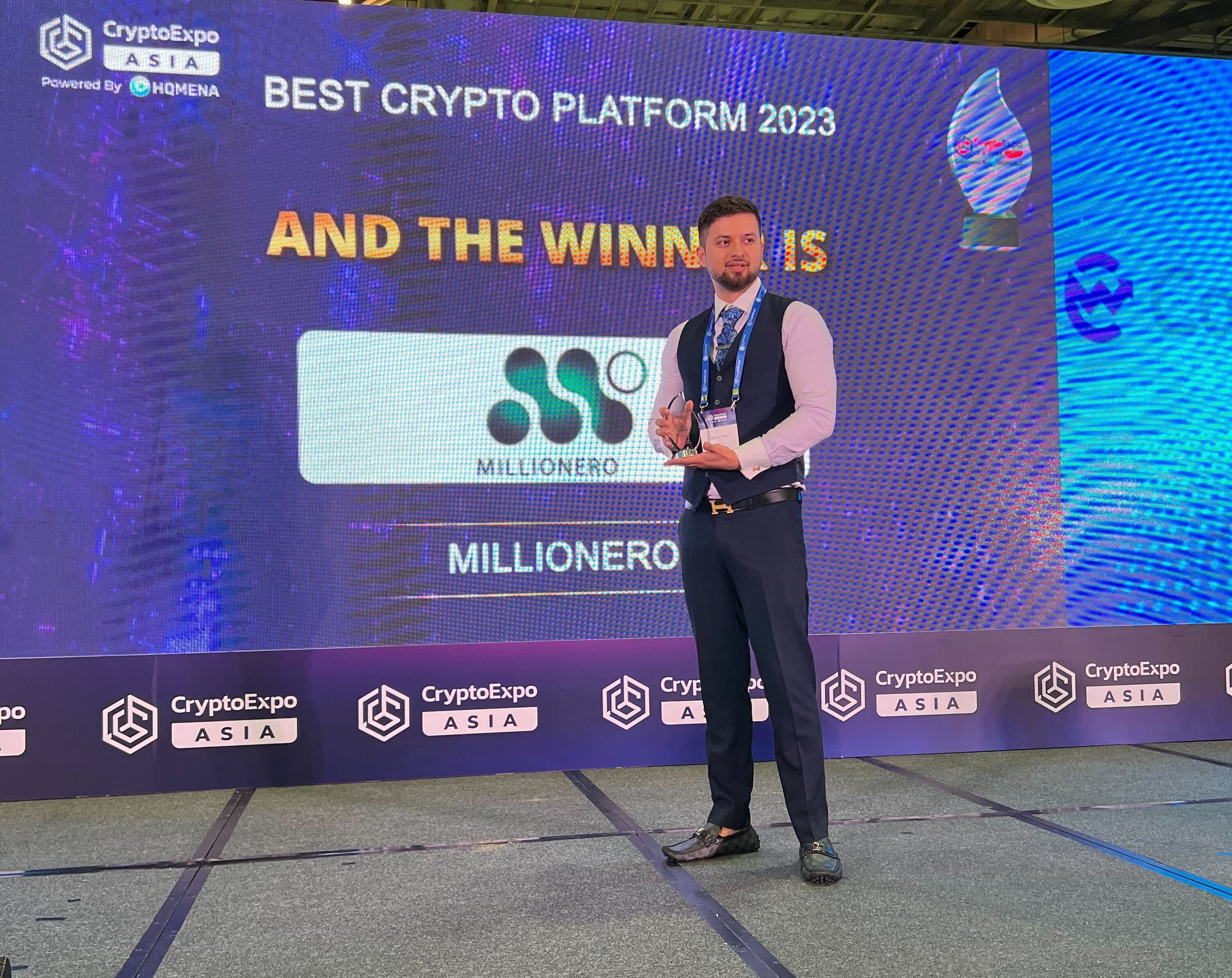 Millionero awarded with best crypto platform 2023 award