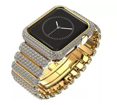 Gold-plated and diamond-studded Apple watch