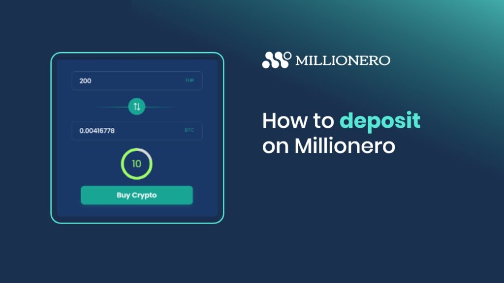 deposit cryptocurrency on Millionero