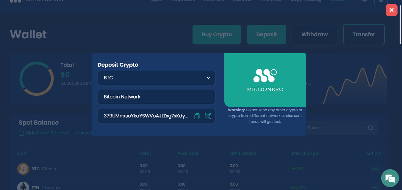 Millionero Crypto Wallet