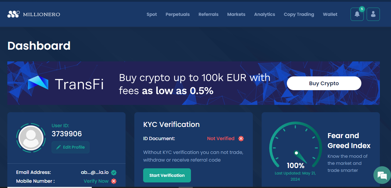 Millionero Dashboard