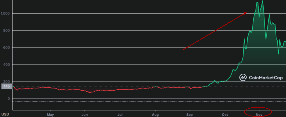 2013 Bitcoin Bull Run - Bitcoin's price surge in November