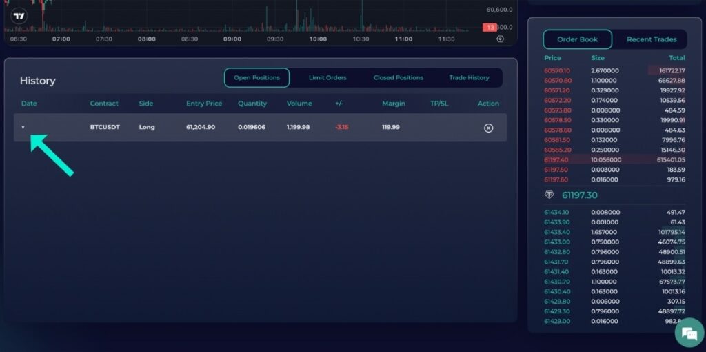 Expand to track open position on Millionero